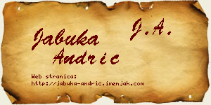 Jabuka Andrić vizit kartica